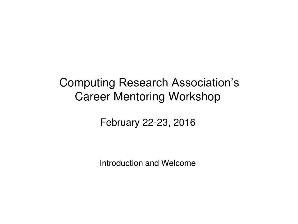 computing research association s career mentoring n.w