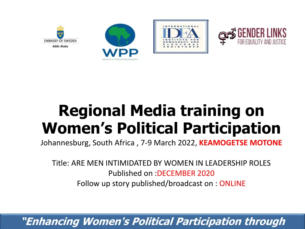 regional media training on women s political n.w