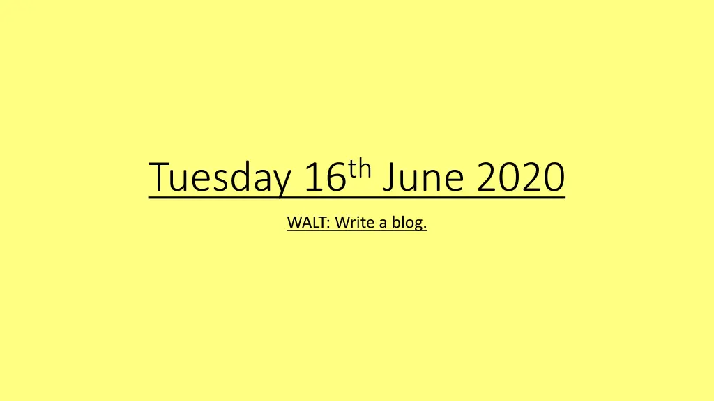 tuesday 16 th june 2020 n.w