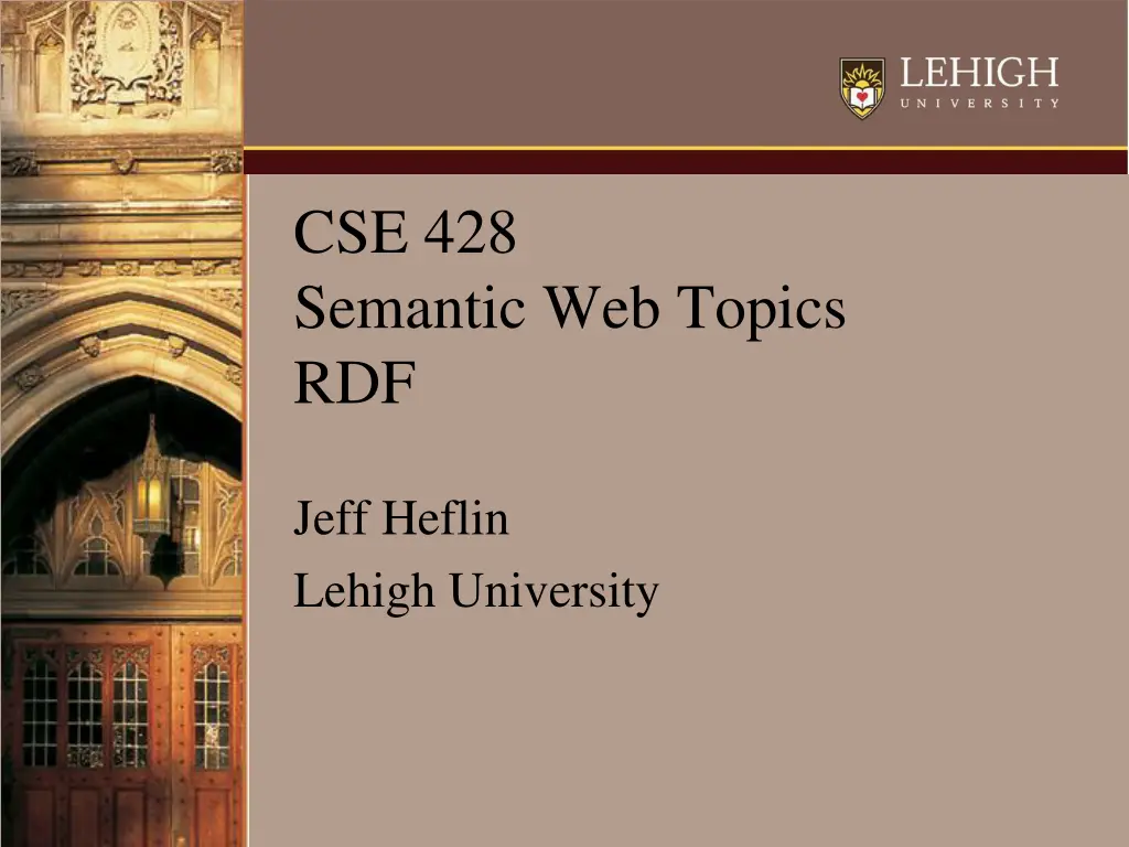 cse 428 semantic web topics rdf n.w