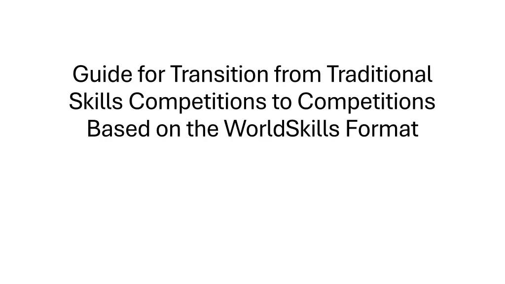guide for transition from traditional skills n.w