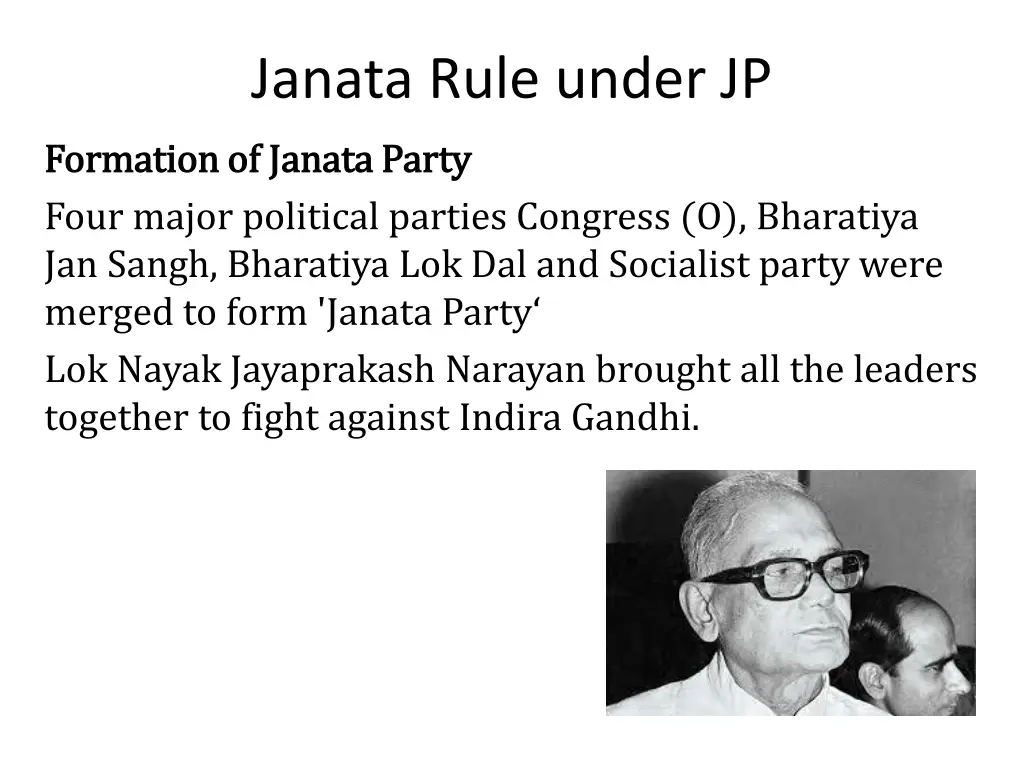 janata rule under jp n.w