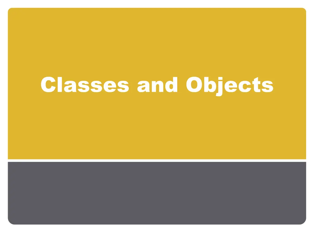 classes and objects n.w