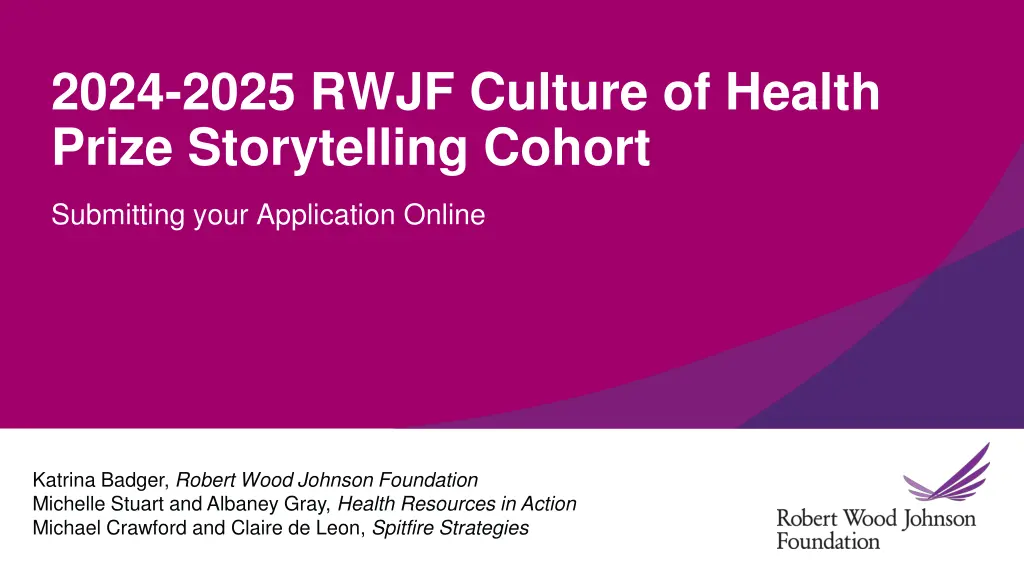 2024 2025 rwjf culture of health prize n.w