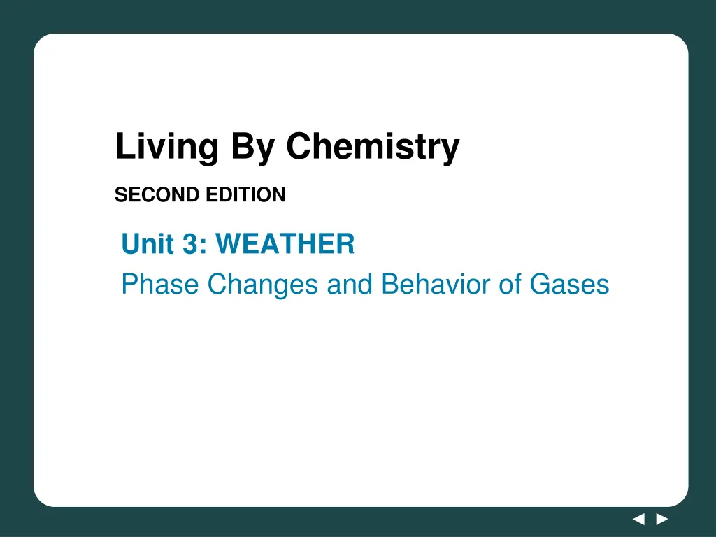 living by chemistry n.w