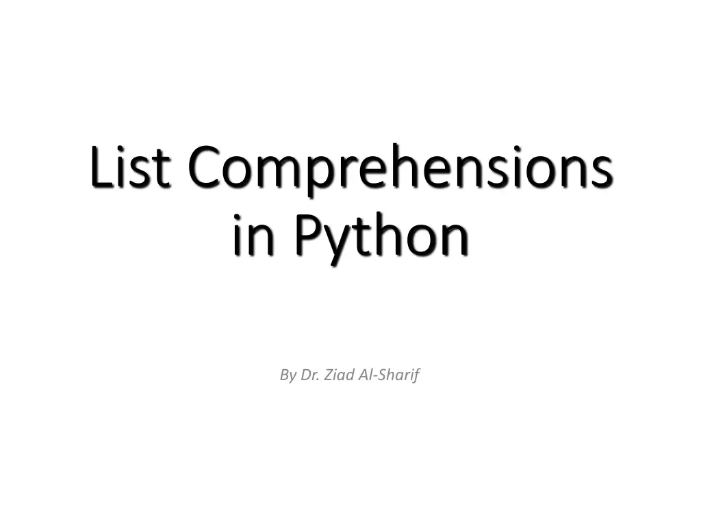 list comprehensions in python n.w