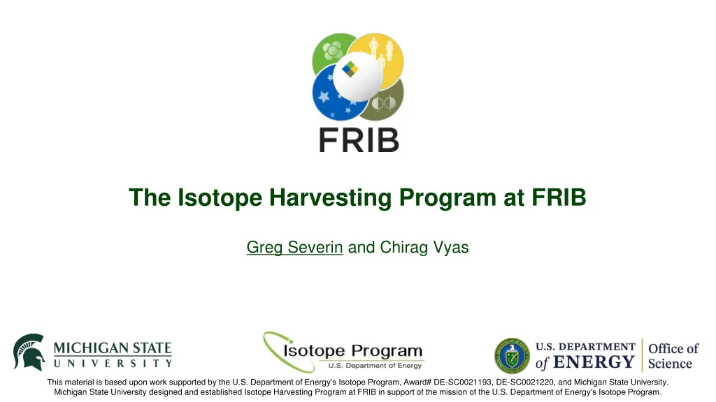 the isotope harvesting program at frib n.w