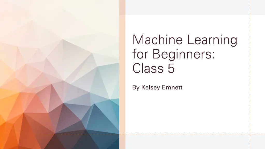 machine learning for beginners class 5 n.w