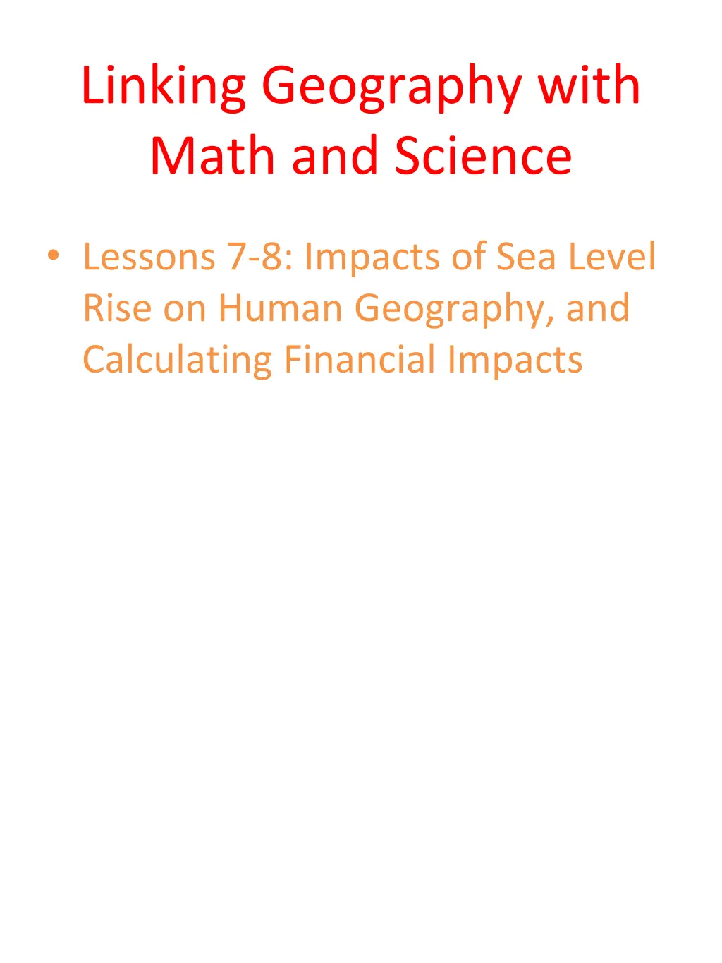 linking geography with math and science n.w