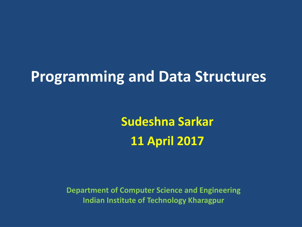 programming and data structures n.w