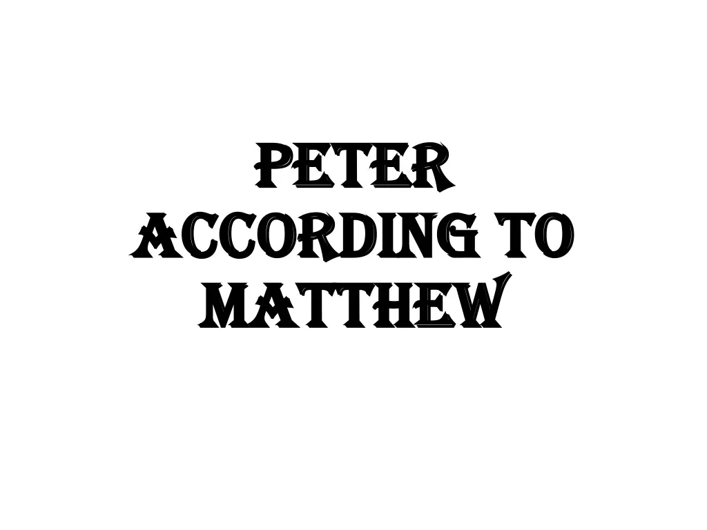 peter peter n.w