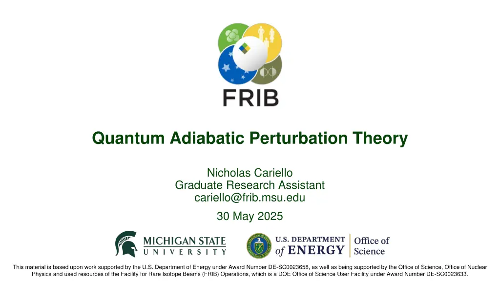 quantum adiabatic perturbation theory n.w