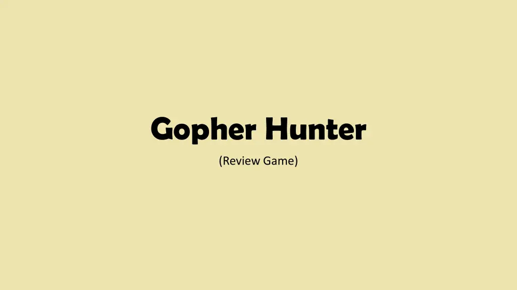 gopher hunter n.w