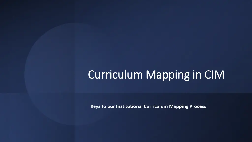 curriculum mapping in cim curriculum mapping n.w