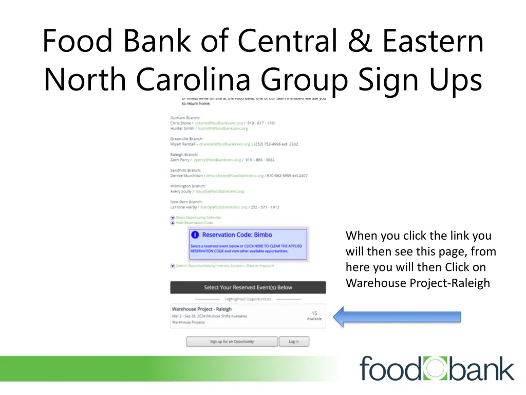 food bank of central eastern north carolina group n.w