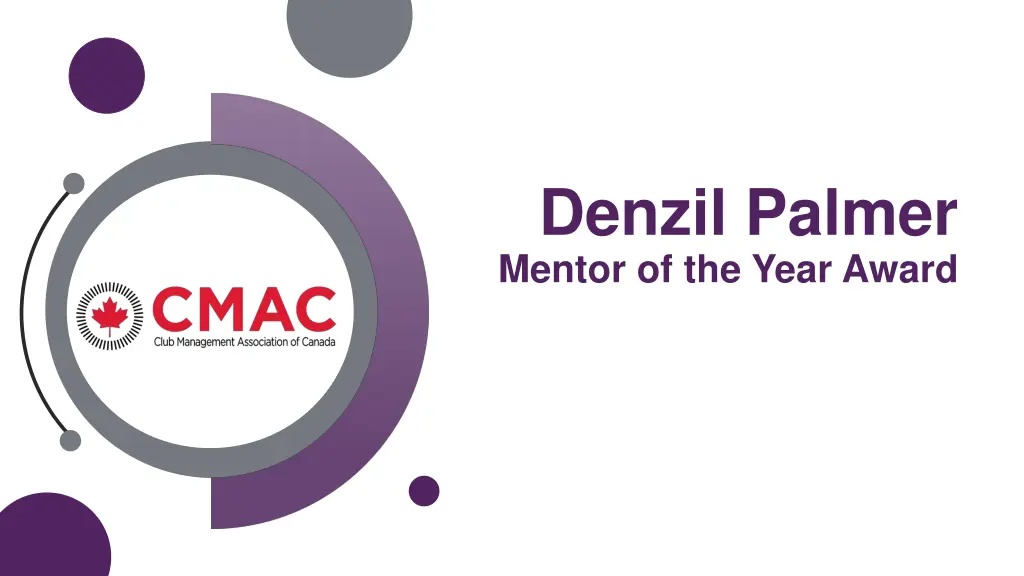 denzil palmer mentor of the year award n.w