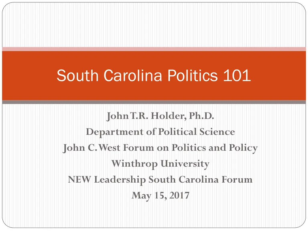 south carolina politics 101 n.w