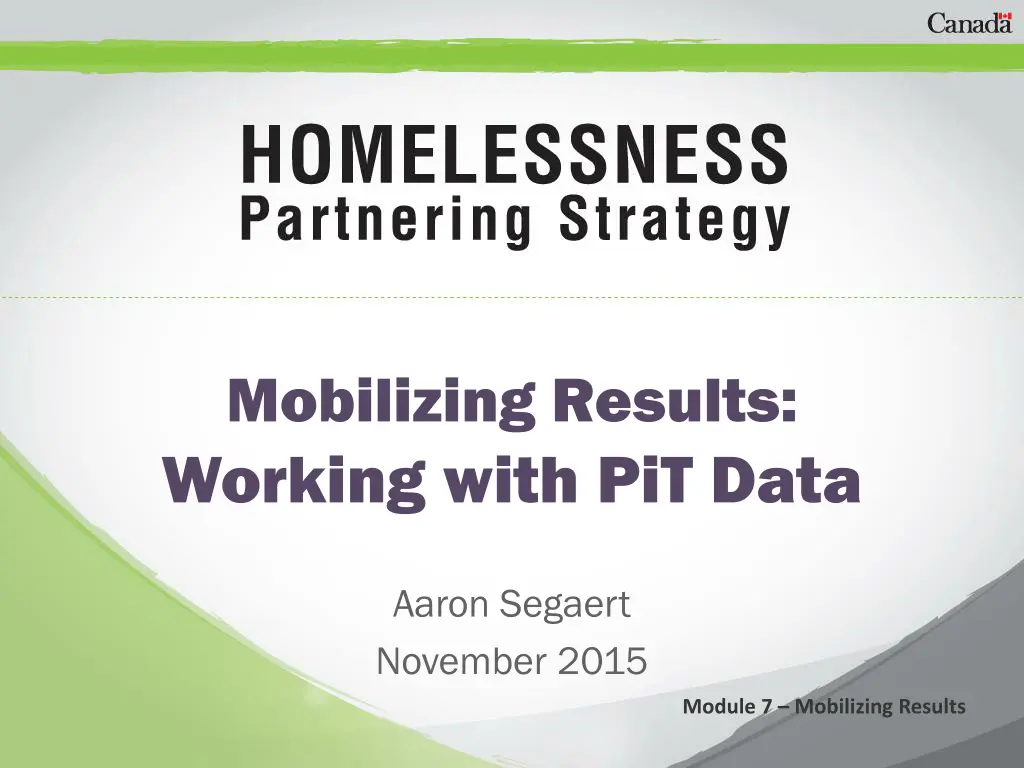 mobilizing results working with pit data n.w