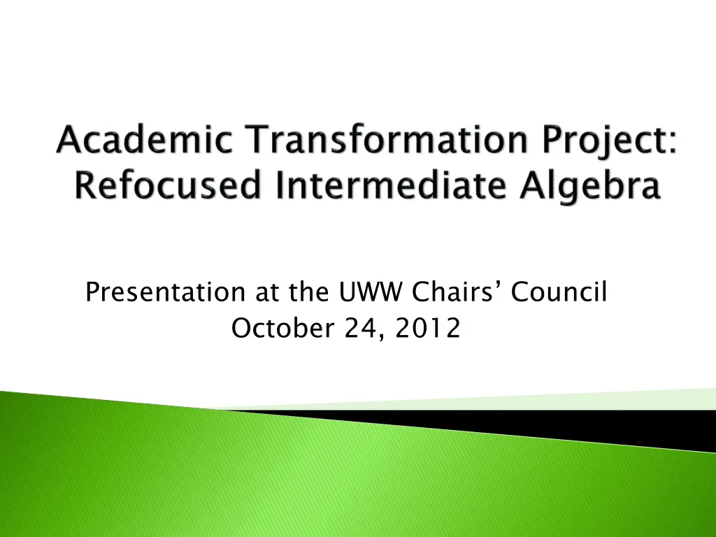 presentation at the uww chairs council october n.w