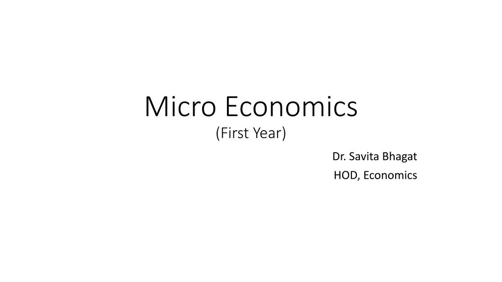 micro economics first year n.w