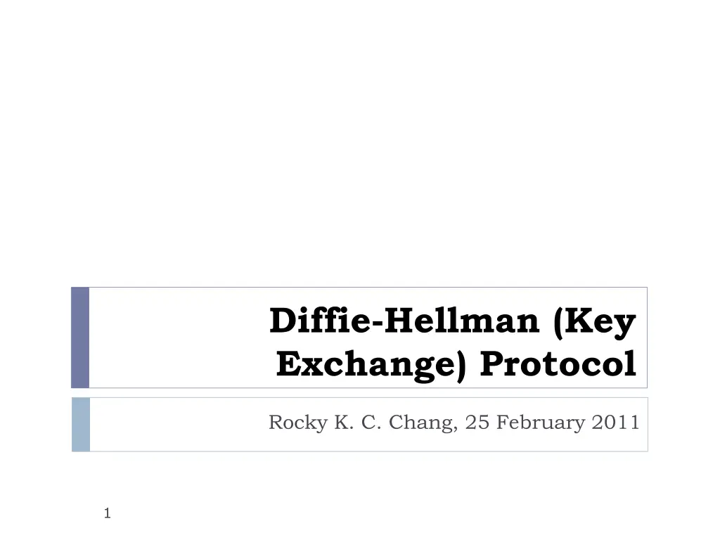 diffie hellman key exchange protocol n.w
