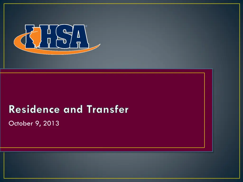 residence and transfer october 9 2013 n.w