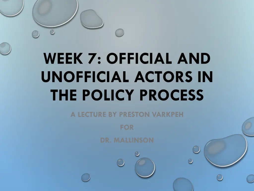 week 7 official and unofficial actors n.w