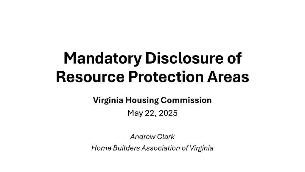 mandatory disclosure of resource protection areas n.w