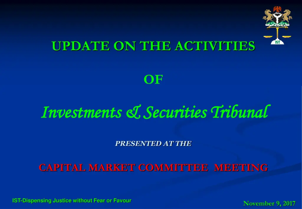 update on the activities n.w