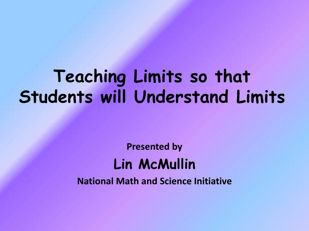 teaching limits so that students will understand n.w