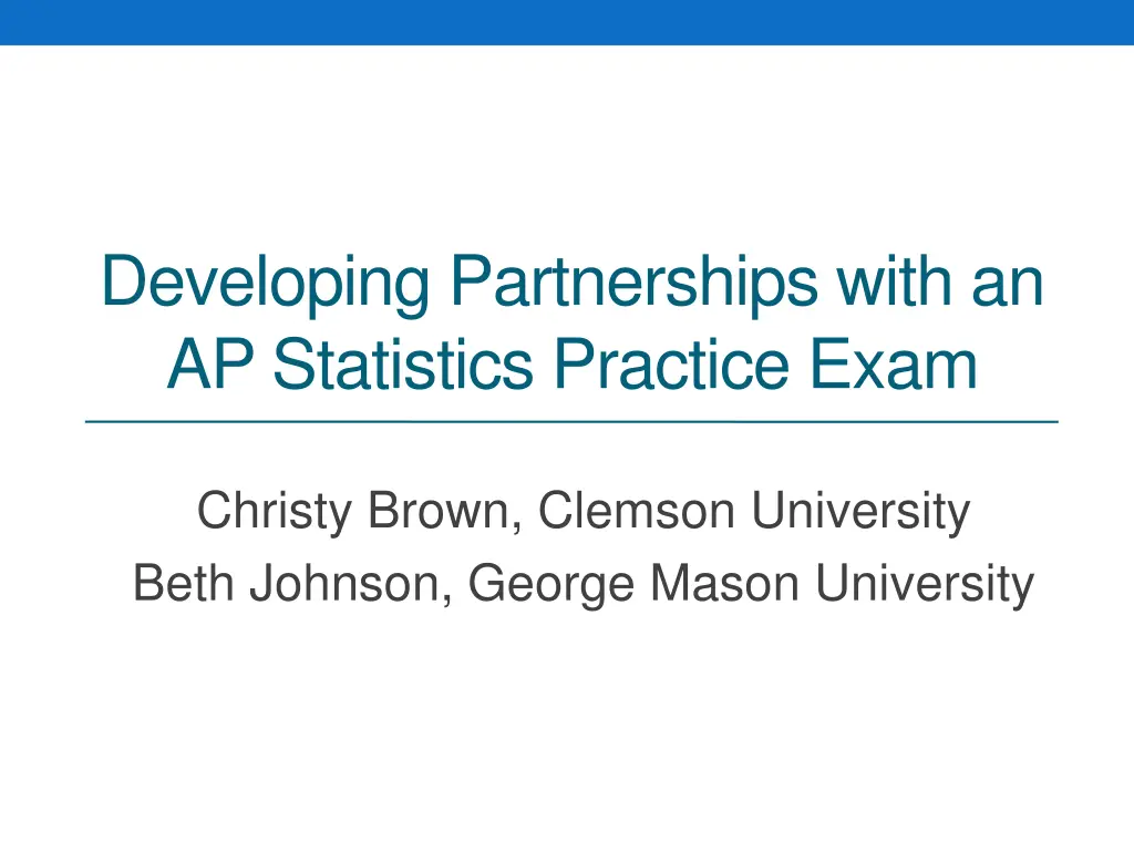 developing partnerships with an ap statistics n.w