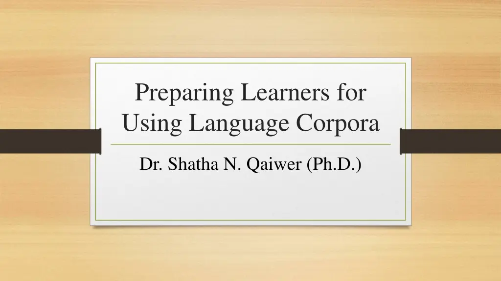preparing learners for using language corpora n.w