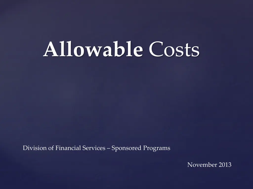 allowable costs n.w
