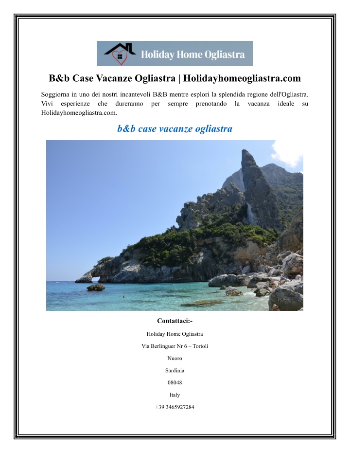 b b case vacanze ogliastra holidayhomeogliastra n.w