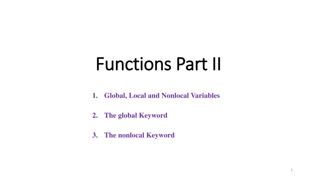functions part ii functions part ii n.w