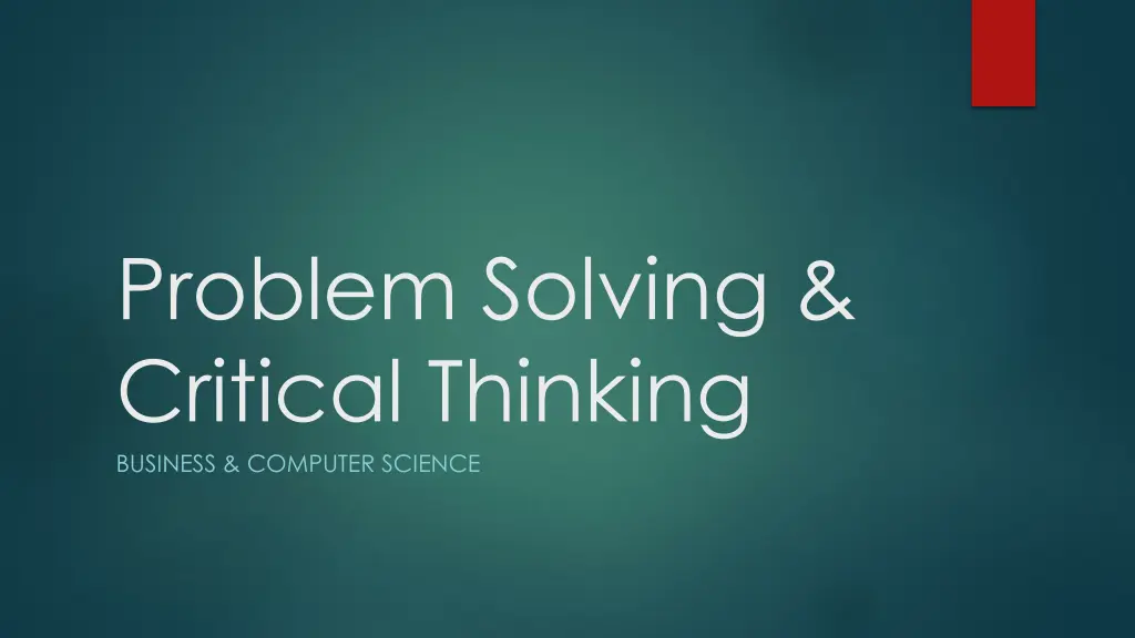 problem solving critical thinking business n.w