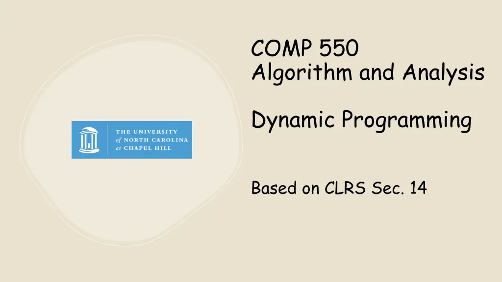 comp 550 algorithm and analysis n.w