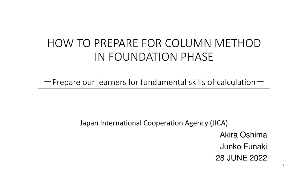 how to prepare for column method in foundation n.w