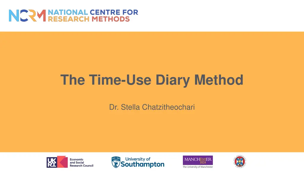 the time use diary method n.w
