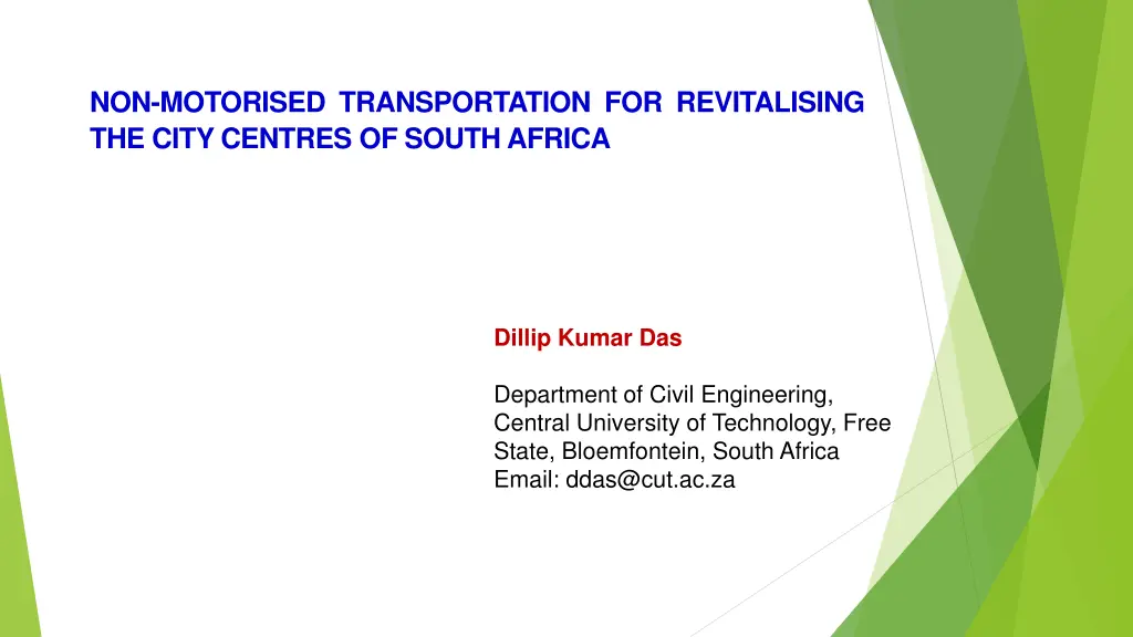 non motorised transportation for revitalising n.w