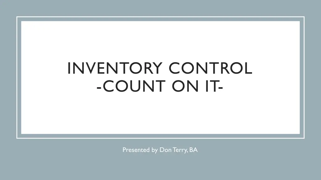 inventory control count on it n.w
