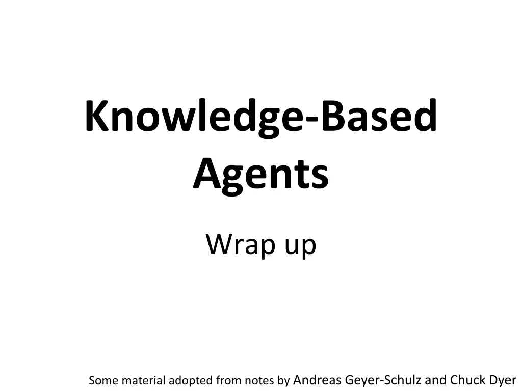 knowledge based agents n.w