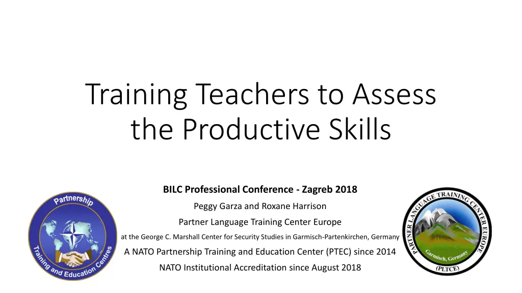 training teachers to assess the productive skills n.w