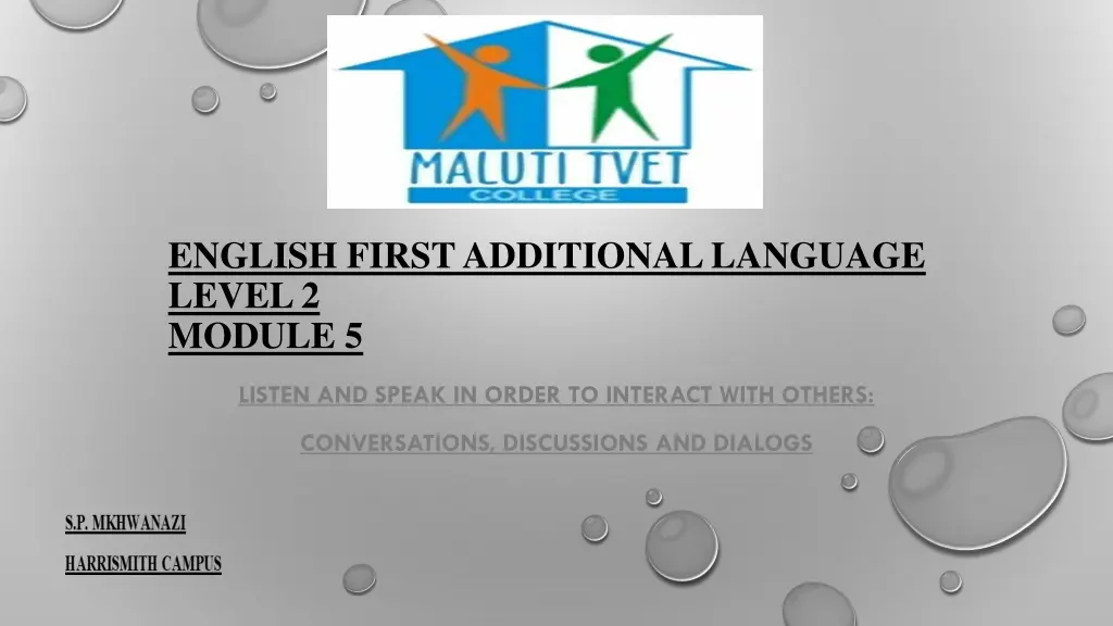 english first additional language level 2 module 5 n.w