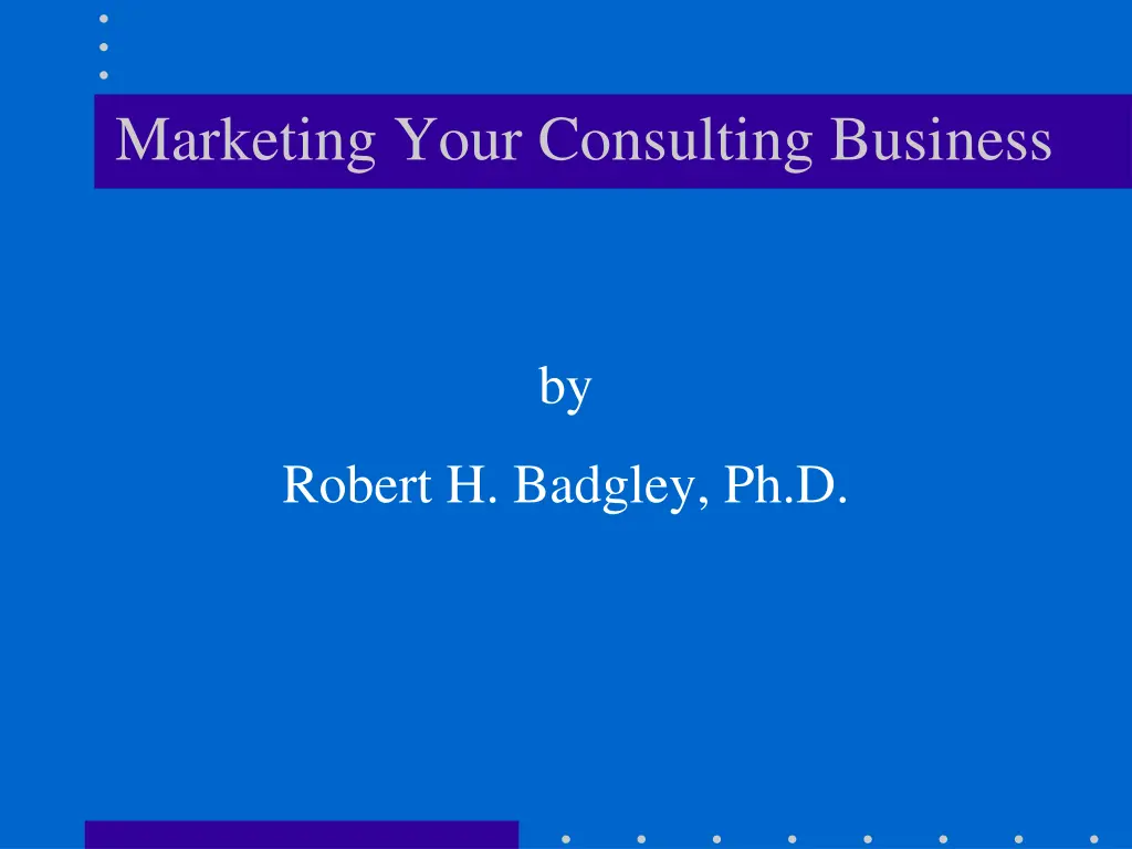 marketing your consulting business n.w