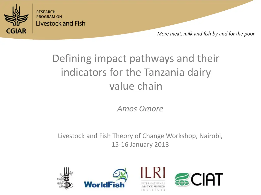 defining impact pathways and their indicators n.w