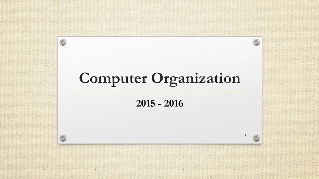 computer organization n.w