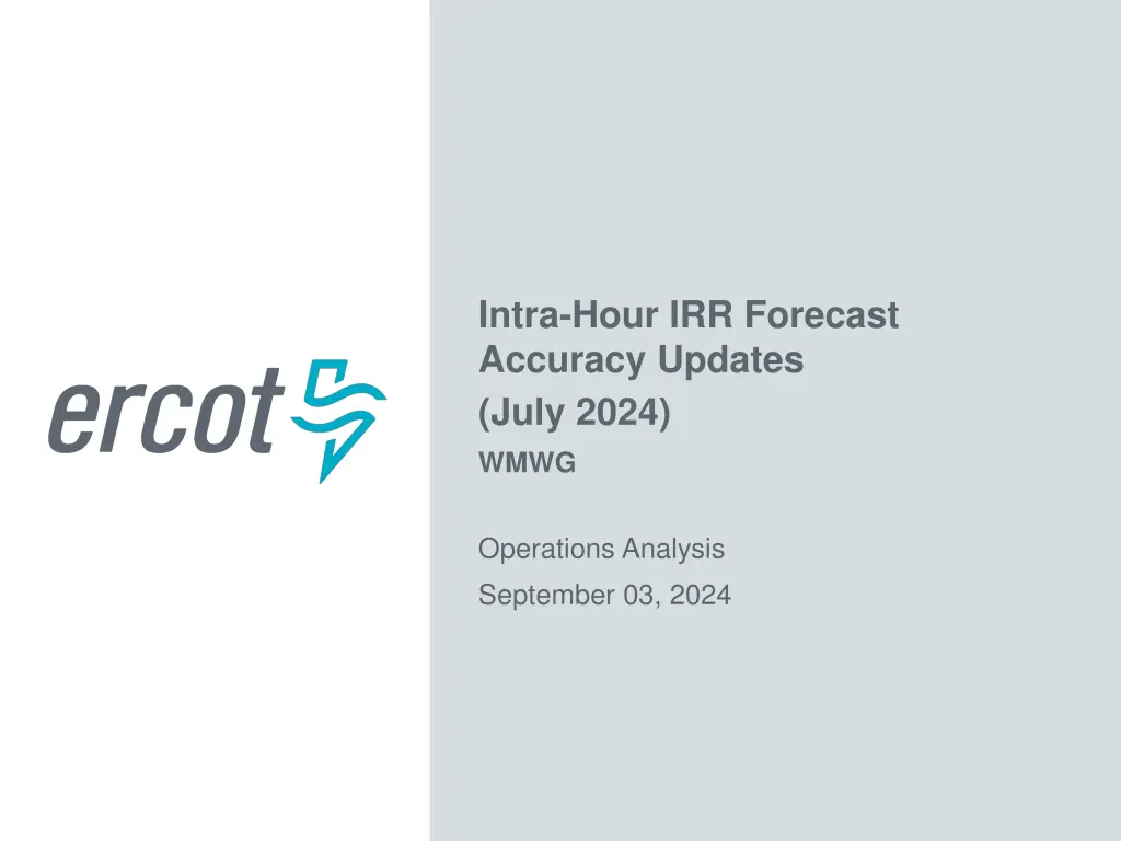 intra hour irr forecast accuracy updates july n.w