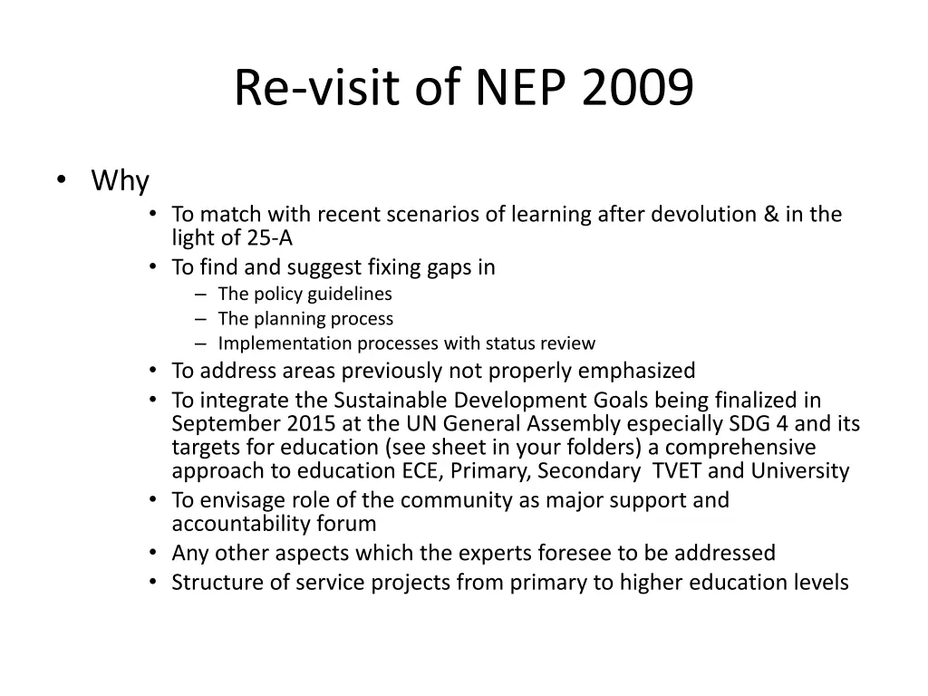 re visit of nep 2009 n.w