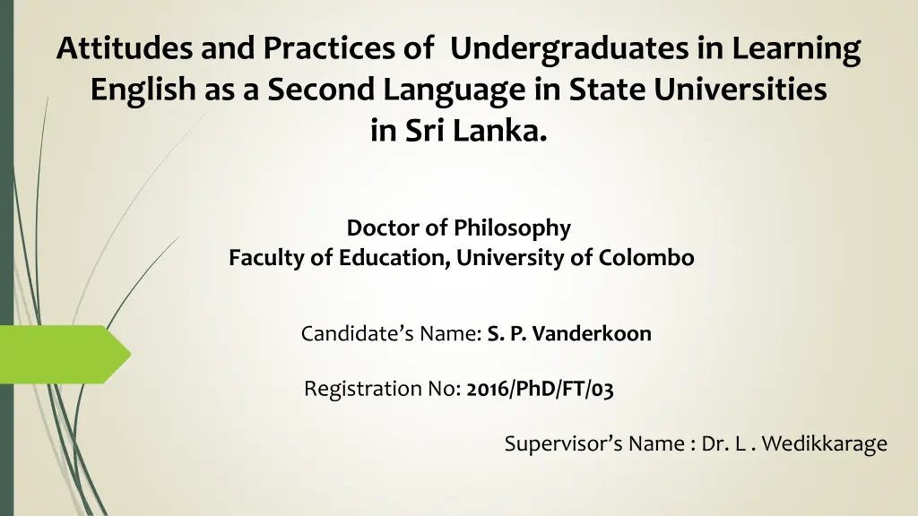 attitudes and practices of undergraduates n.w